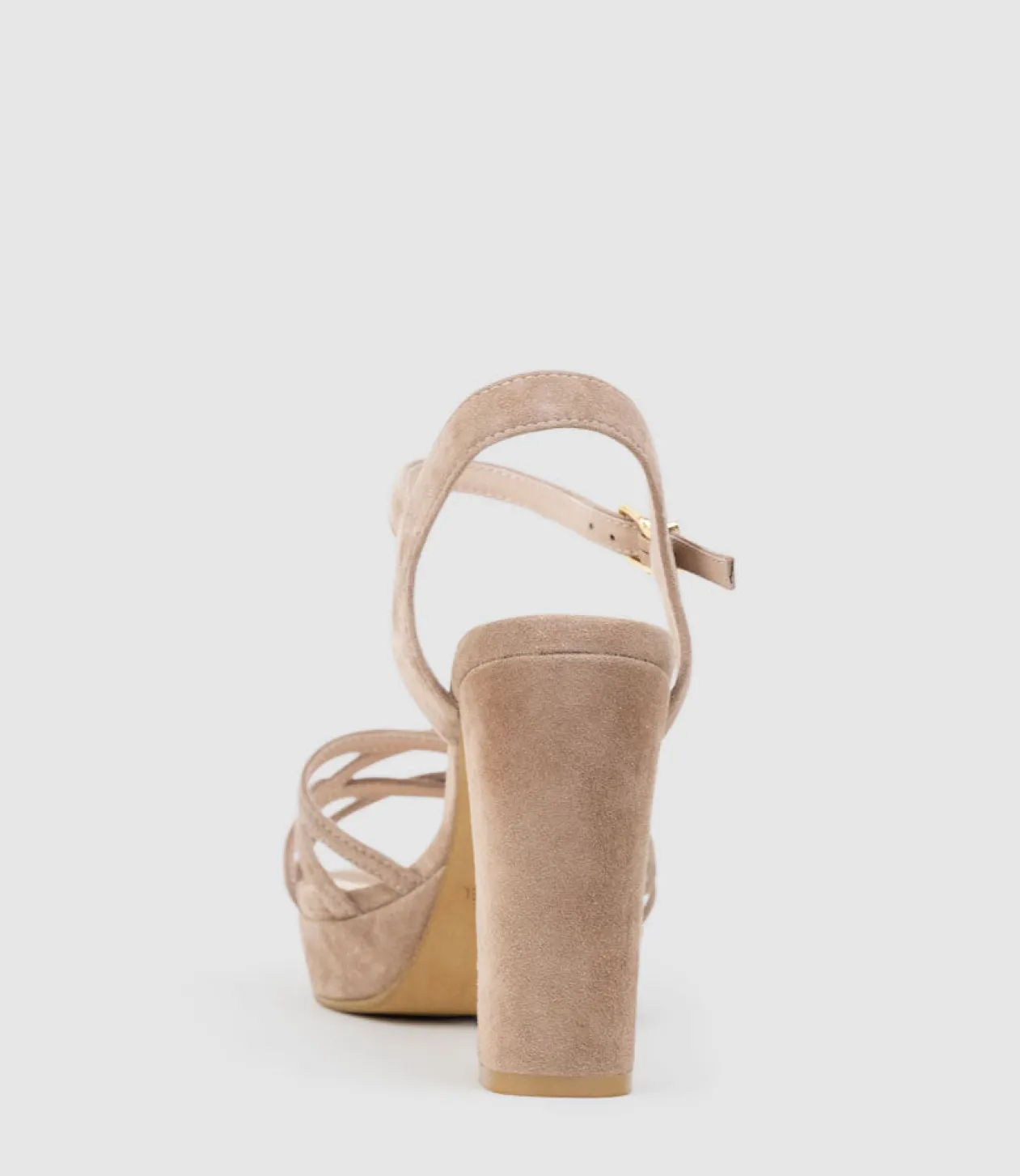 Ria100 Strappy Platform Sandal In Nude Suede