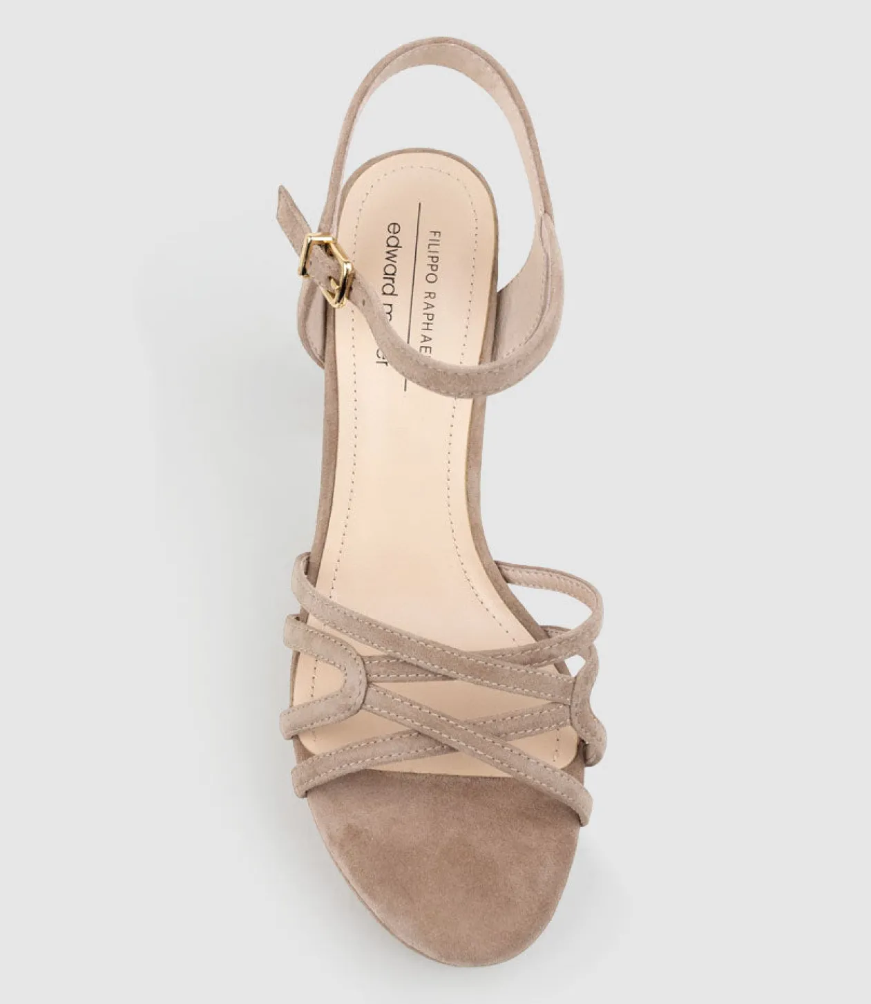 Ria100 Strappy Platform Sandal In Nude Suede