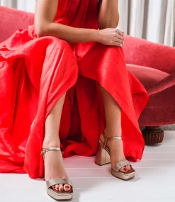 Rialto95 Banded Strap Platform Sandal In Rosegold