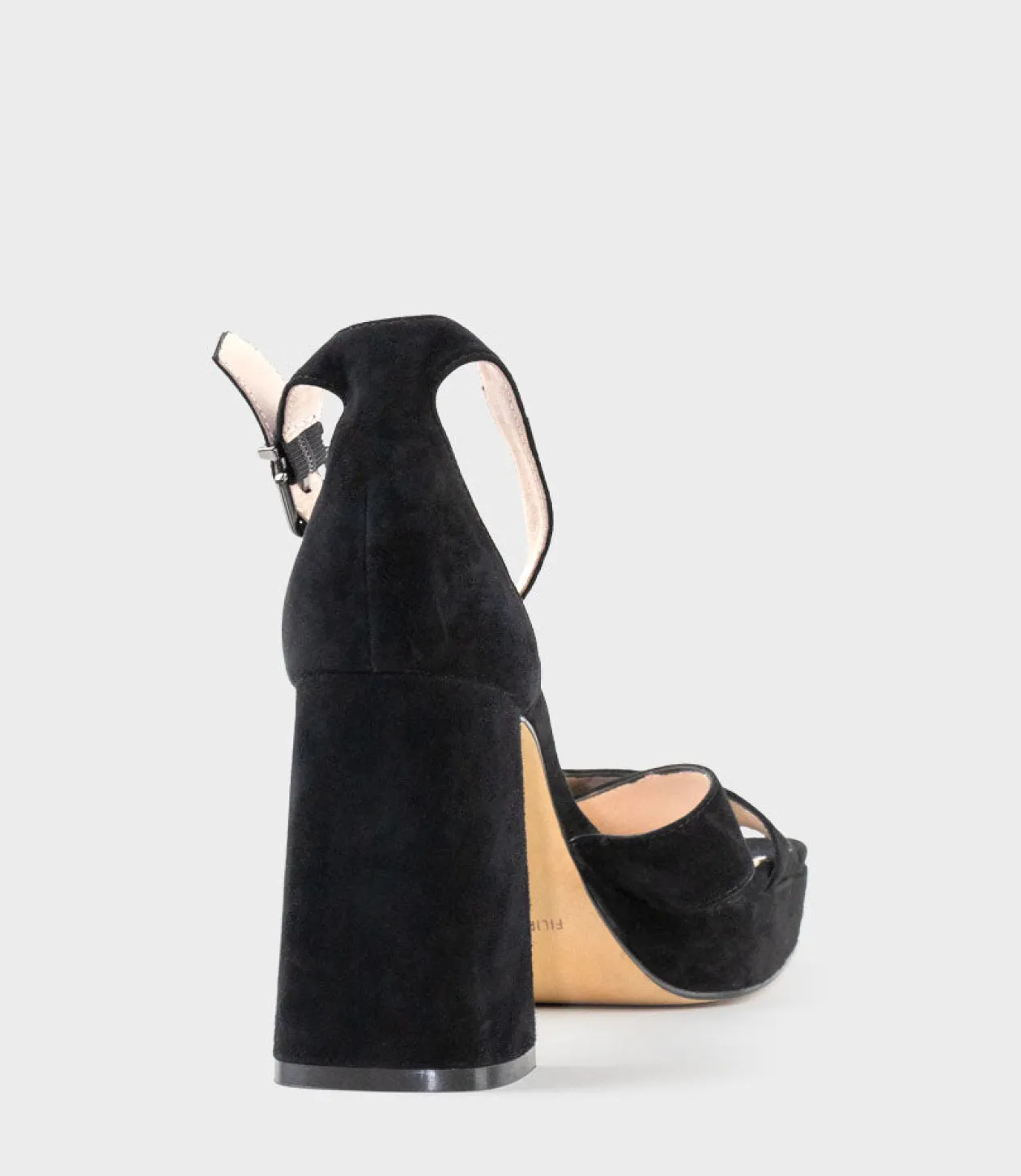Richie95 Crossover Platform Sandal In Black Suede