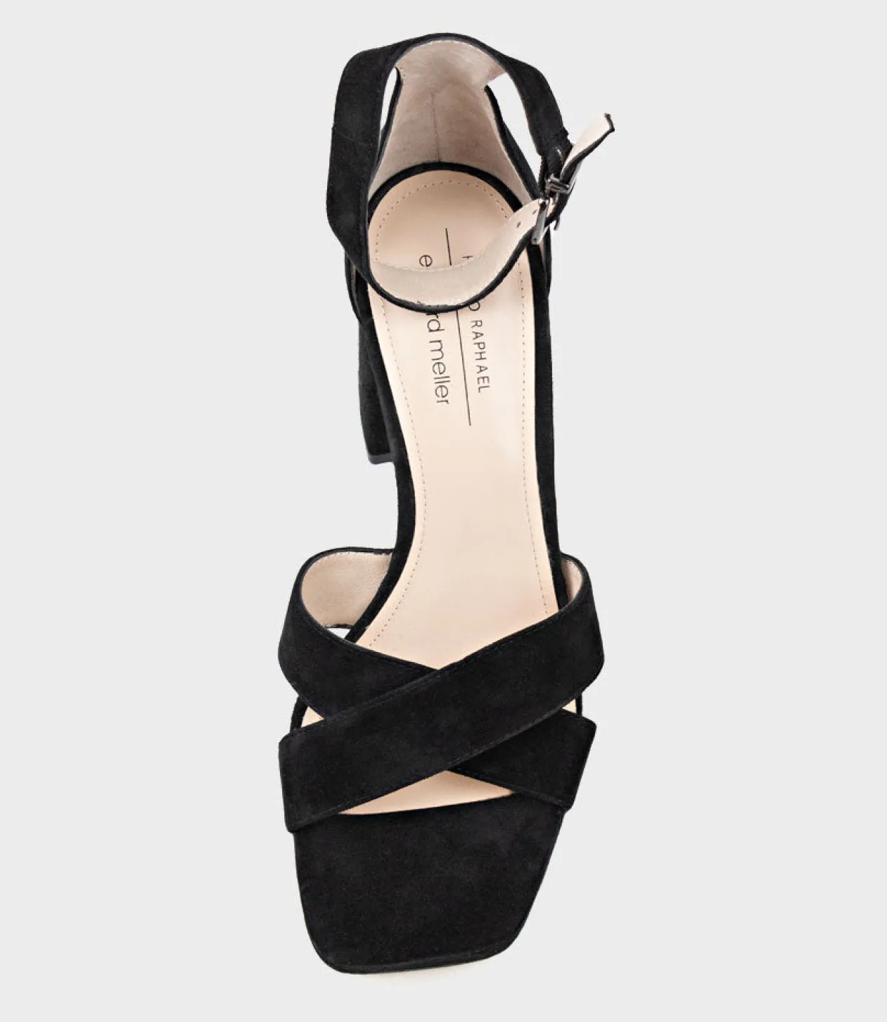 Richie95 Crossover Platform Sandal In Black Suede