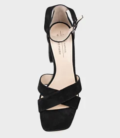 Richie95 Crossover Platform Sandal In Black Suede