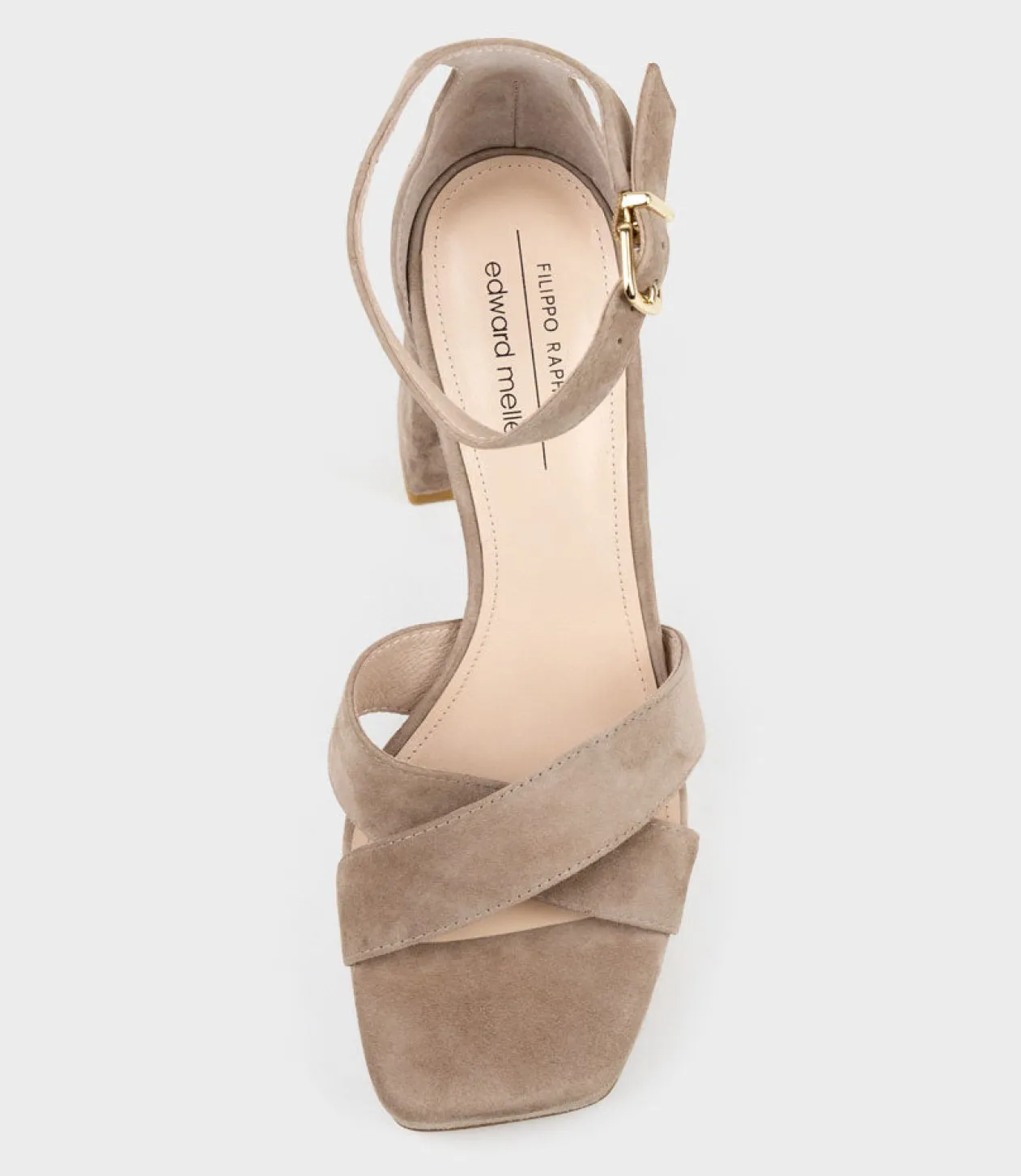 Richie95 Crossover Platform Sandal In Nude Suede