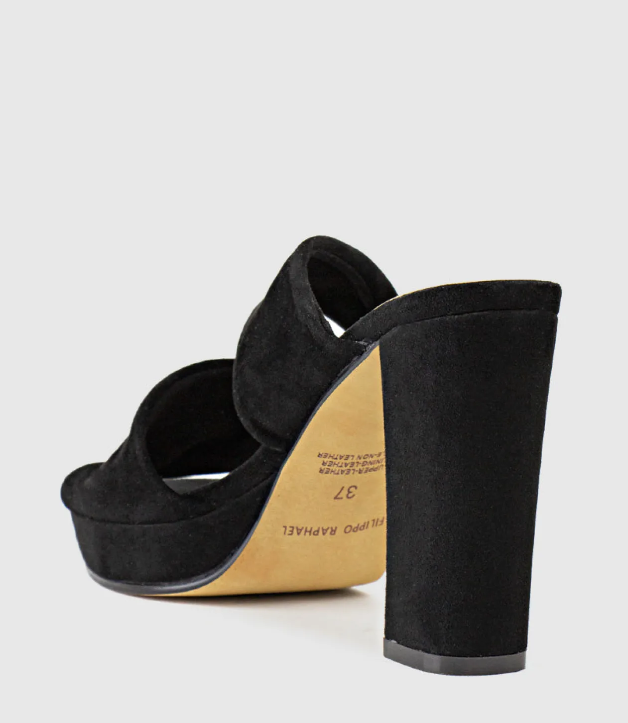 Rilana100 Folded Slide On Platform In Black Suede