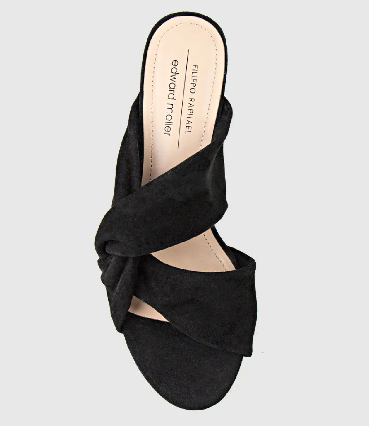 Rilana100 Folded Slide On Platform In Black Suede