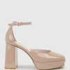 Rimini95 Closed Toe Platform Sandal In Nude Patent