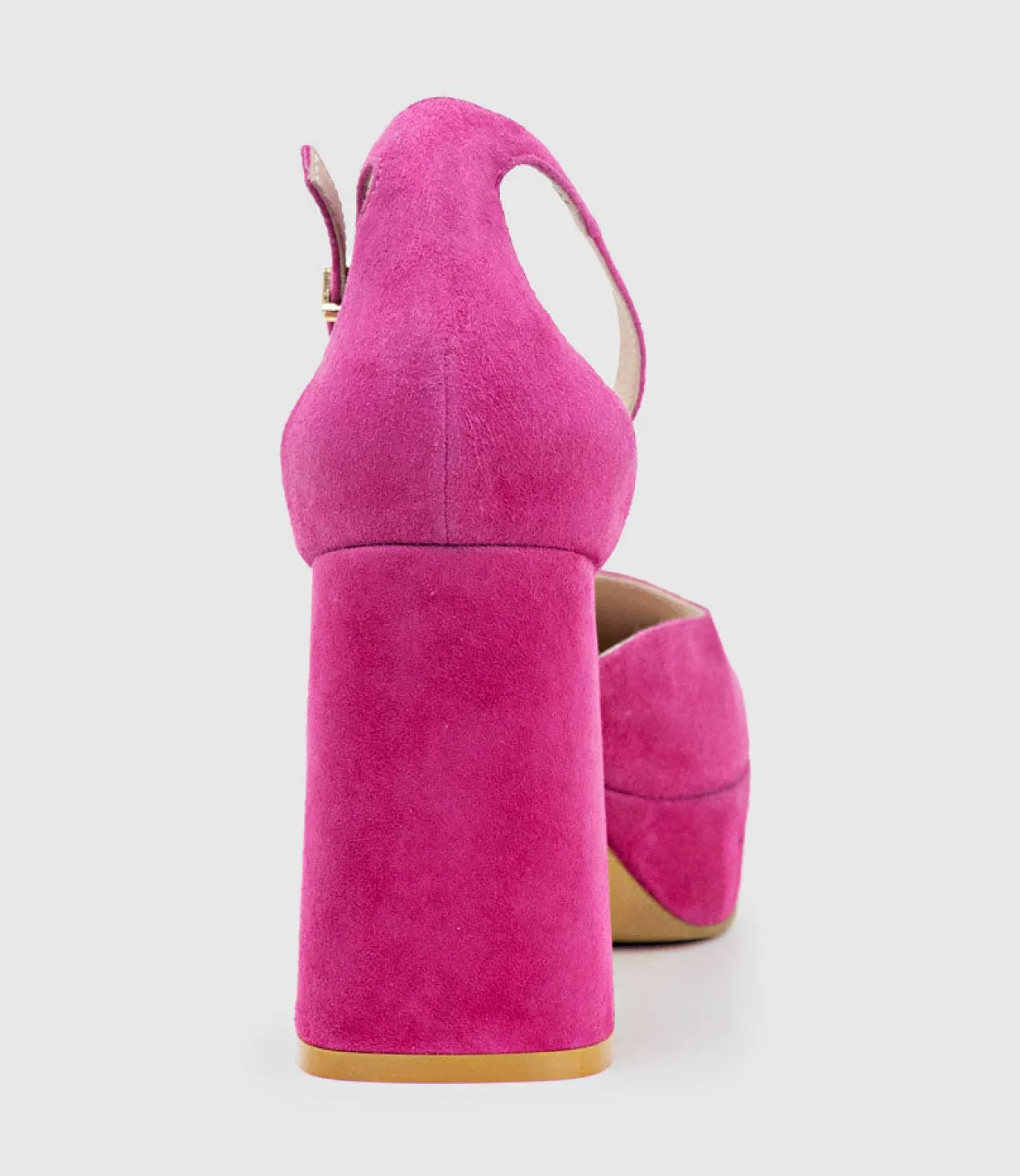 Rimini95 Closed Toe Platform Sandal In Hot Pink Suede