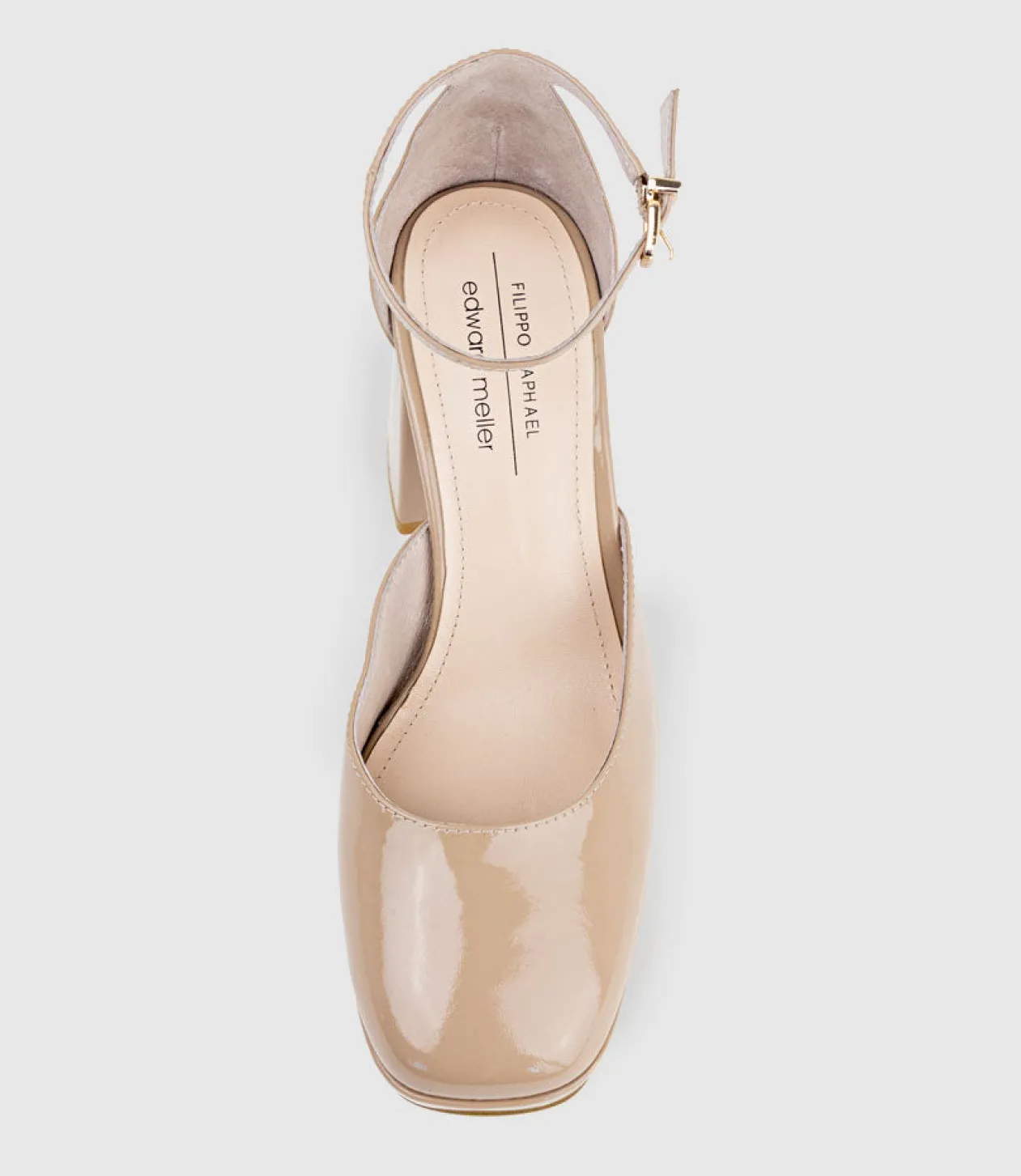 Rimini95 Closed Toe Platform Sandal In Nude Patent