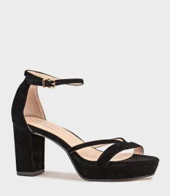 Rina80 Platform Sandal In Black Suede