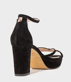 Rina80 Platform Sandal In Black Suede