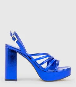 Rinwa100 Asymmetrical Platform Sandal In Blue