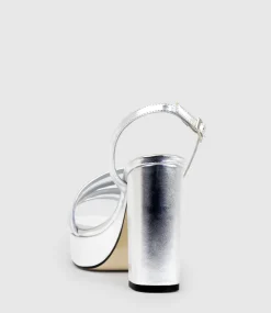 Rinwa100 Asymmetrical Platform Sandal In Silver