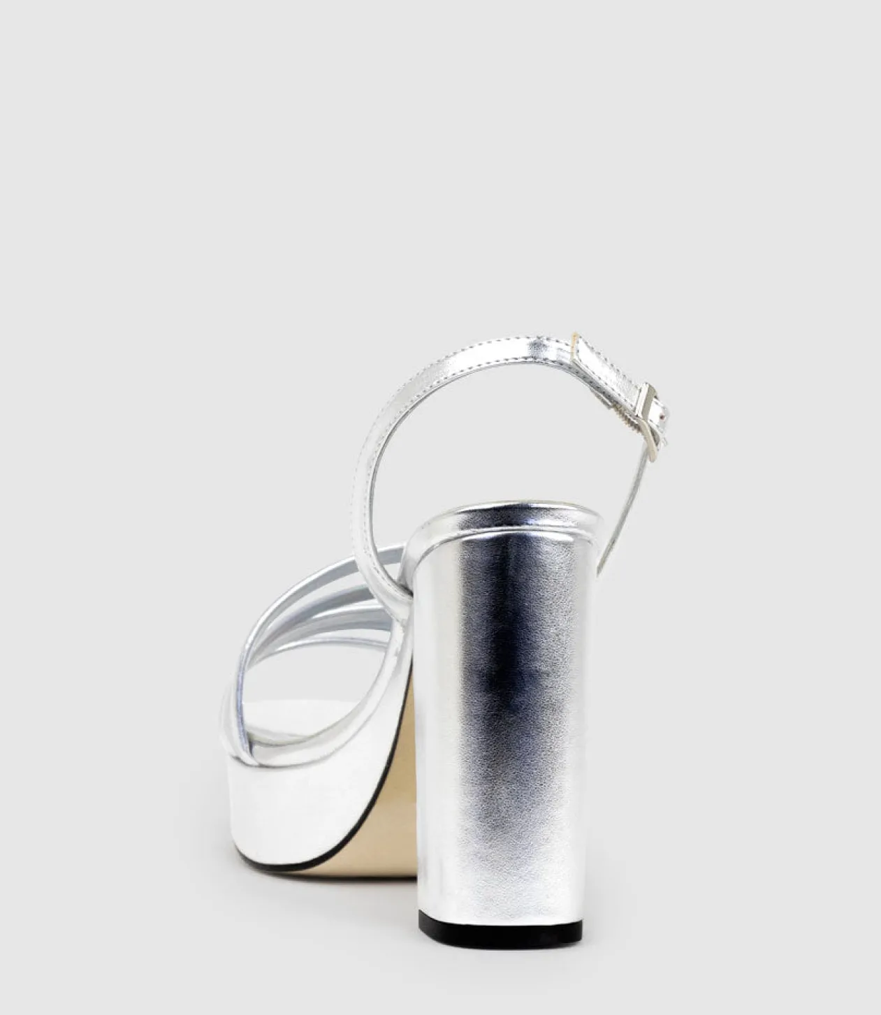 Rinwa100 Asymmetrical Platform Sandal In Silver