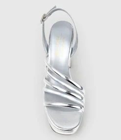 Rinwa100 Asymmetrical Platform Sandal In Silver