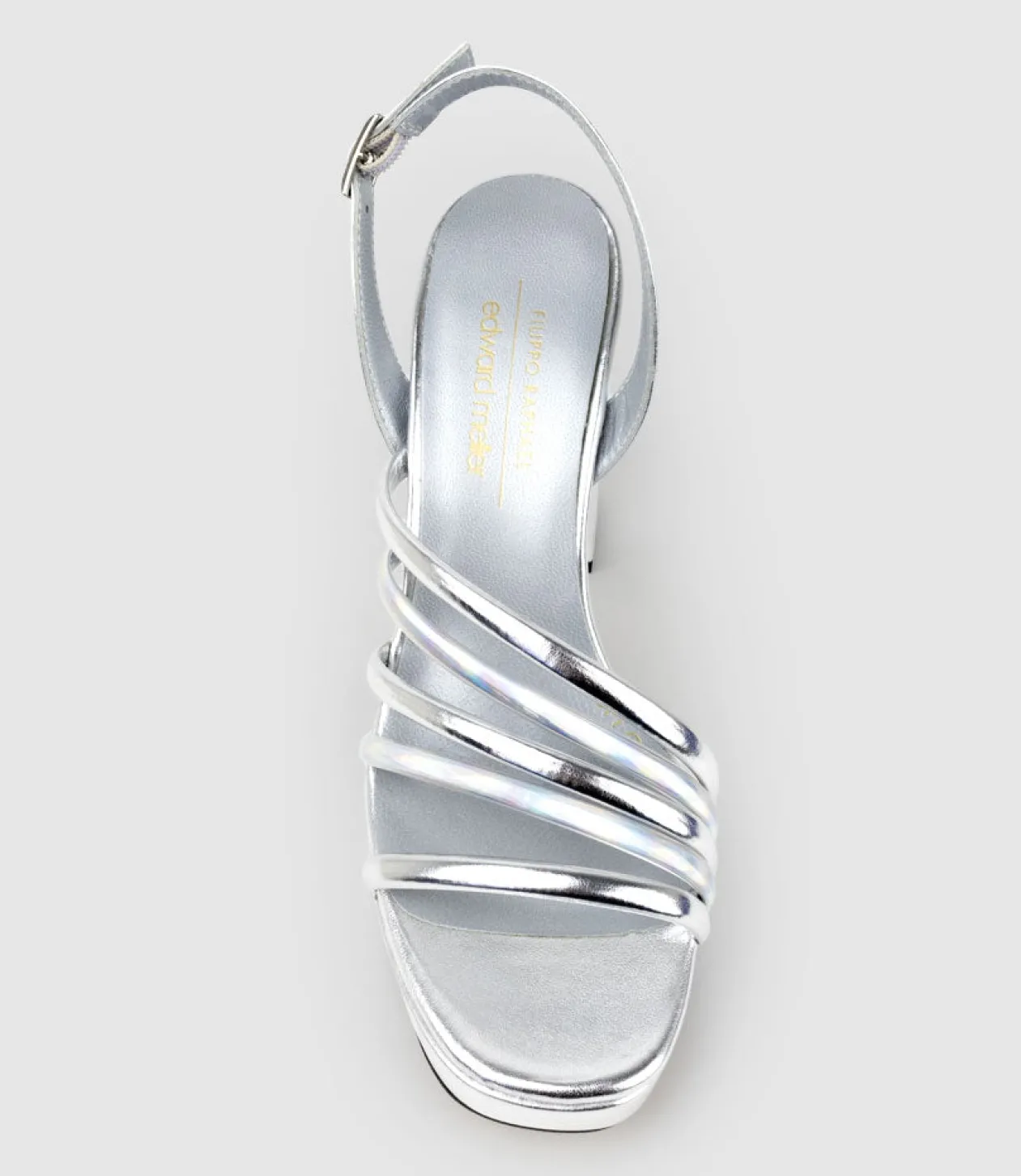 Rinwa100 Asymmetrical Platform Sandal In Silver