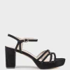 Riva80 Multistrap Platform Sandal In Black Suede