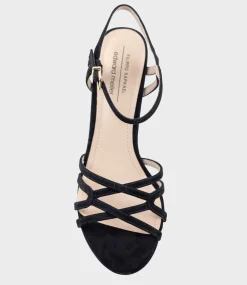 Riva80 Multistrap Platform Sandal In Black Suede