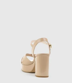 Roane80 Crossover Platform Sandal In Nude Patent