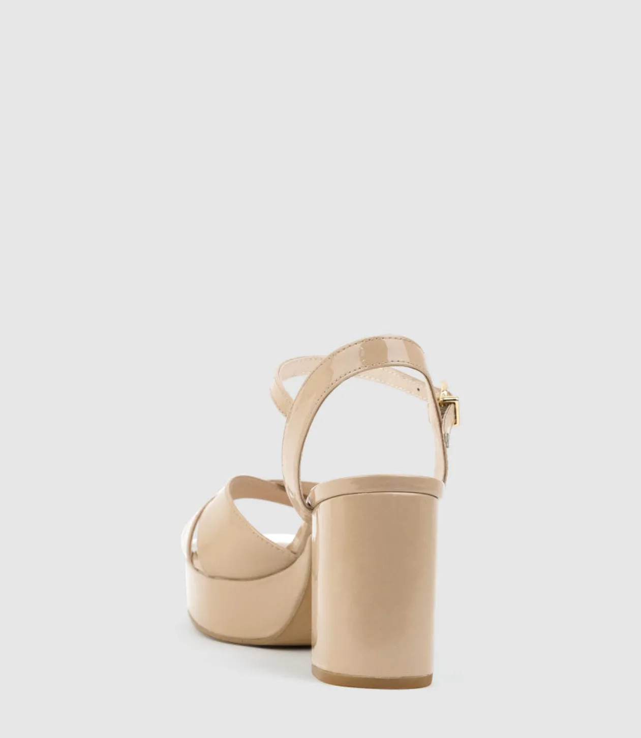 Roane80 Crossover Platform Sandal In Nude Patent