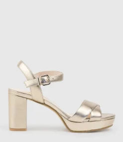 Rowan80 Asymmetrical Platform Sandal In Rosegold