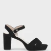 Rowan80 Asymmetrical Platform Sandal In Black Suede
