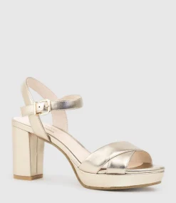 Rowan80 Asymmetrical Platform Sandal In Rosegold