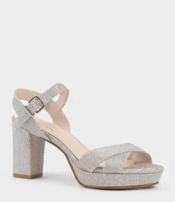 Rowan80 Asymmetrical Platform Sandal In Silver Ritz