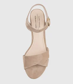 Rowan80 Asymmetrical Platform Sandal In Nude Suede