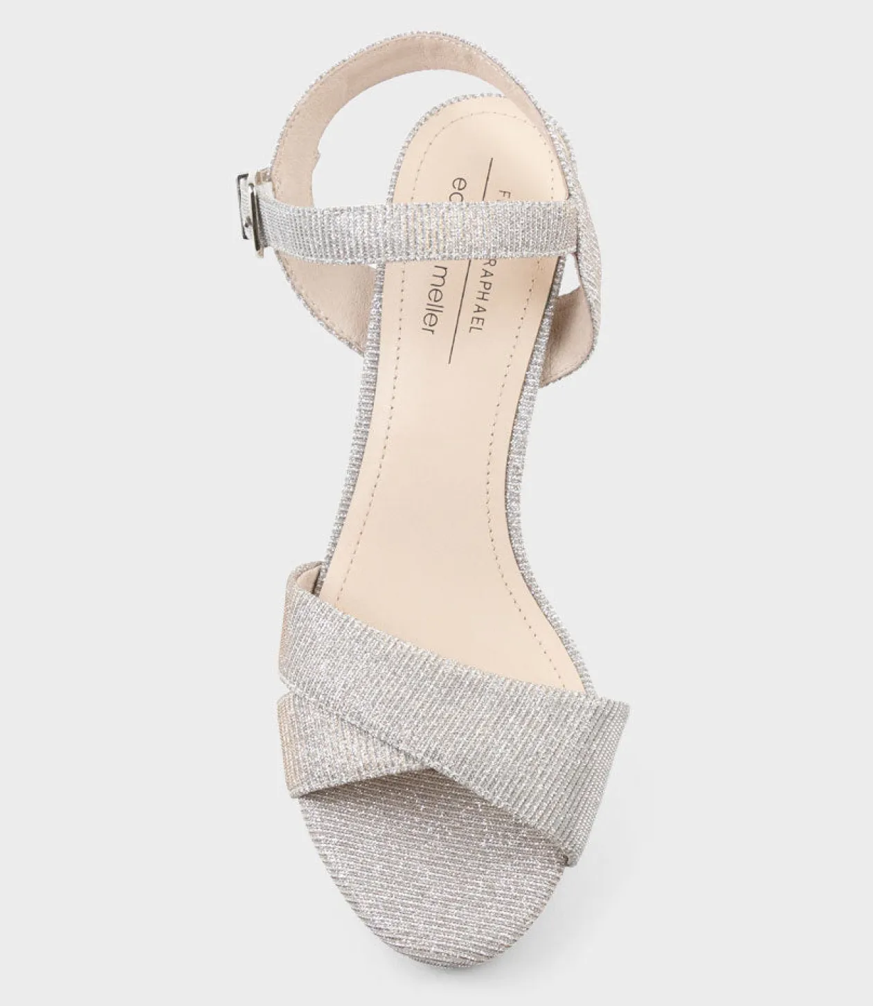 Rowan80 Asymmetrical Platform Sandal In Silver Ritz