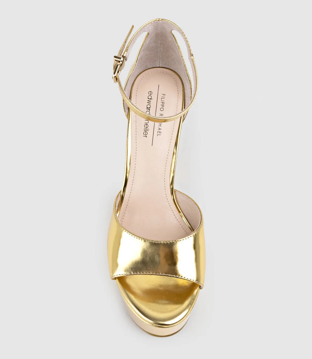 Roxy125 Open Toe Platform Sandal In Gold Mirror