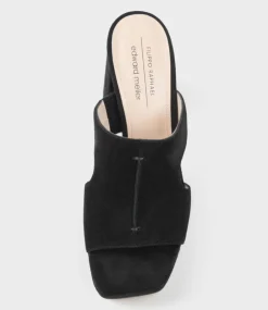 Rylie95 Platform Slide With Cut-Out In Black Suede