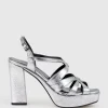 Rylla115 Caged Platform Sandal In Silver