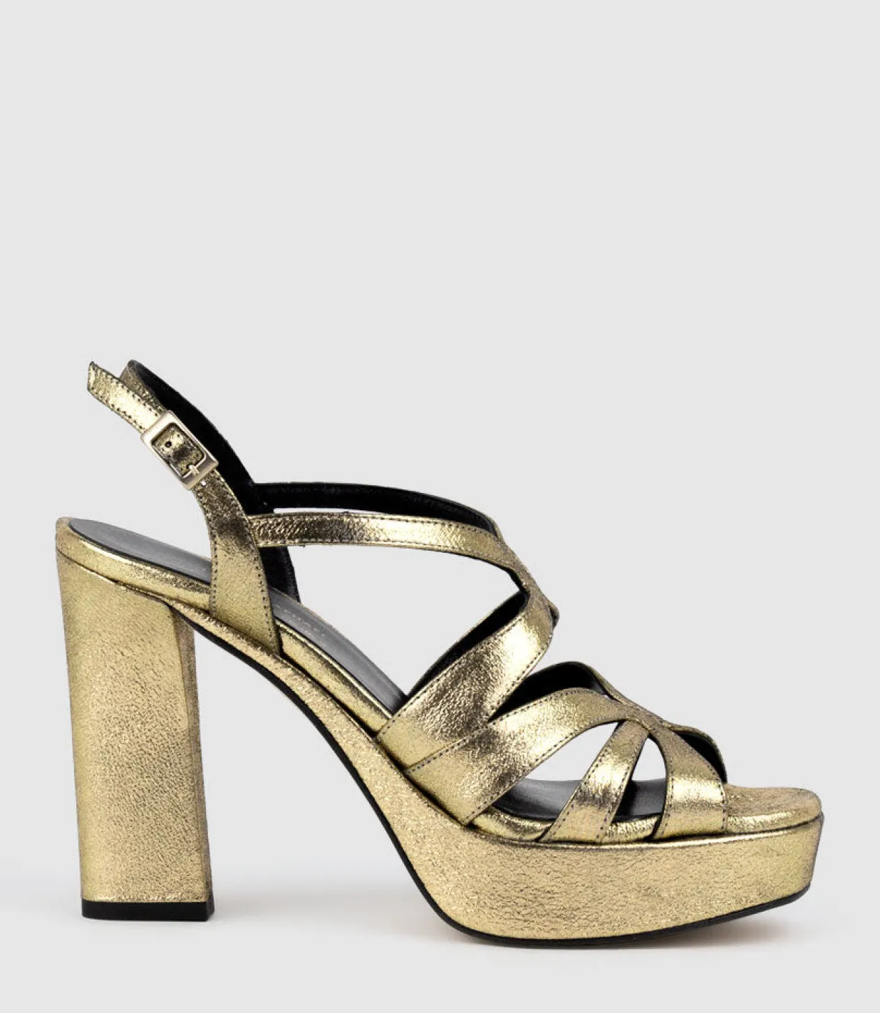 Rylla115 Caged Platform Sandal In Gold