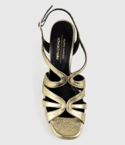 Rylla115 Caged Platform Sandal In Gold