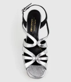 Rylla115 Caged Platform Sandal In Silver