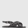 Sadira Woven Crossover Sandal In Black