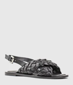 Sadira Woven Crossover Sandal In Black
