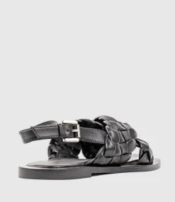 Sadira Woven Crossover Sandal In Black