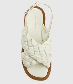 Sadira Woven Crossover Sandal In White