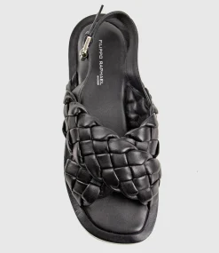 Sadira Woven Crossover Sandal In Black