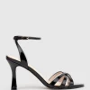 Saige85 Strappy Sandal In Black High Shine