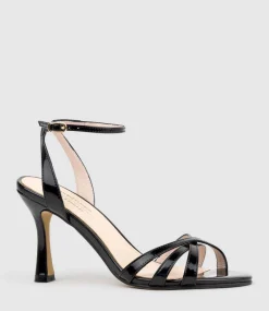 Saige85 Strappy Sandal In Black High Shine
