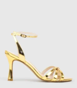 Saige85 Strappy Sandal In Gold Mirror