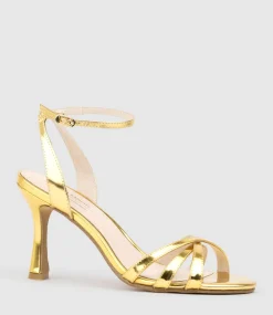 Saige85 Strappy Sandal In Gold Mirror