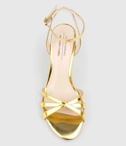 Saige85 Strappy Sandal In Gold Mirror