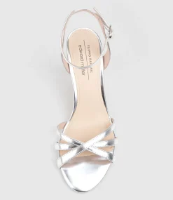 Saige85 Strappy Sandal In Silver Mirror