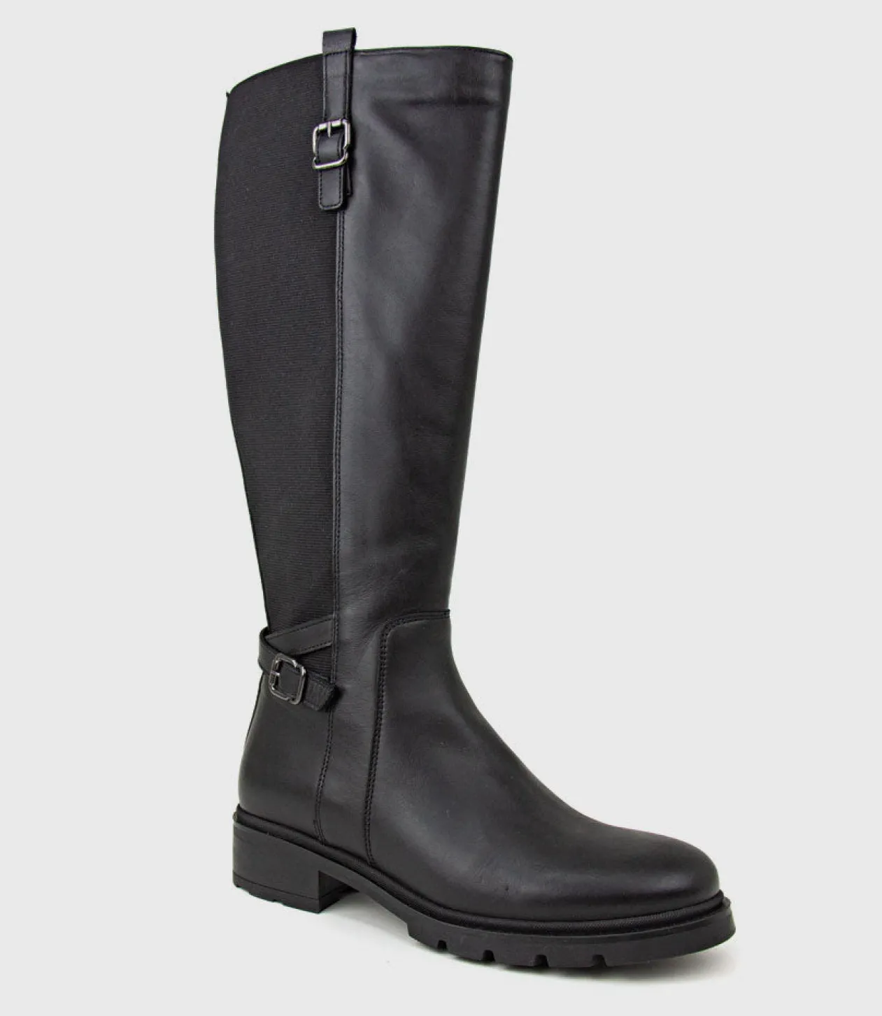 Saints Classic Flat Knee High Boot In Black
