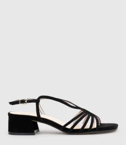 Sama35 Strappy Sandal In Black Suede