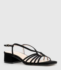 Sama35 Strappy Sandal In Black Suede