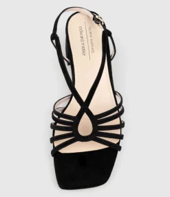 Sama35 Strappy Sandal In Black Suede